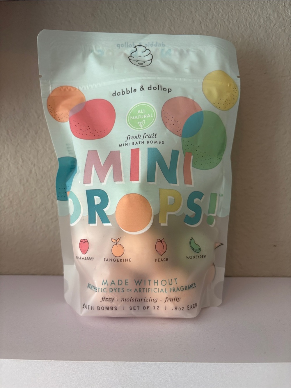 Dabble & Dollop Mini Drops! Fresh Fruit Bath Bombs - Multi-Color